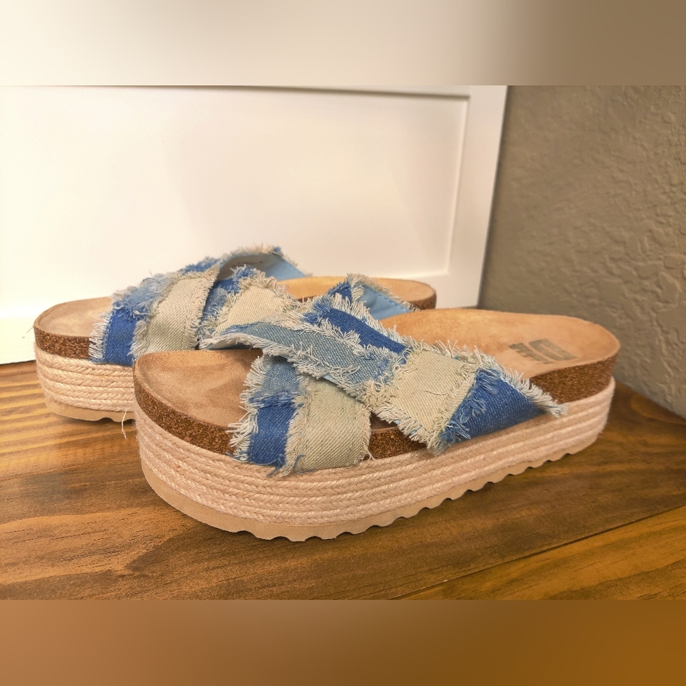 Plays Platform Patchwork Denim Sandal
